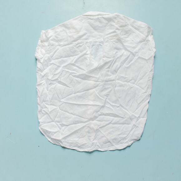 J McLaughlin White Button Front Boxy Cut Loose Fit Blouse Size XSmall - Picture 7 of 7